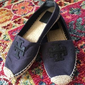 Tory Burch Navy and Black Espadrilles